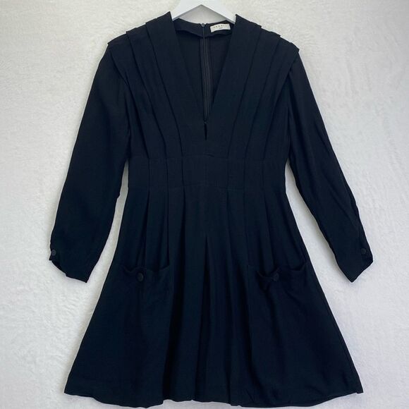 Sandro Milene A line Dress in Black - Picture 4 of 12